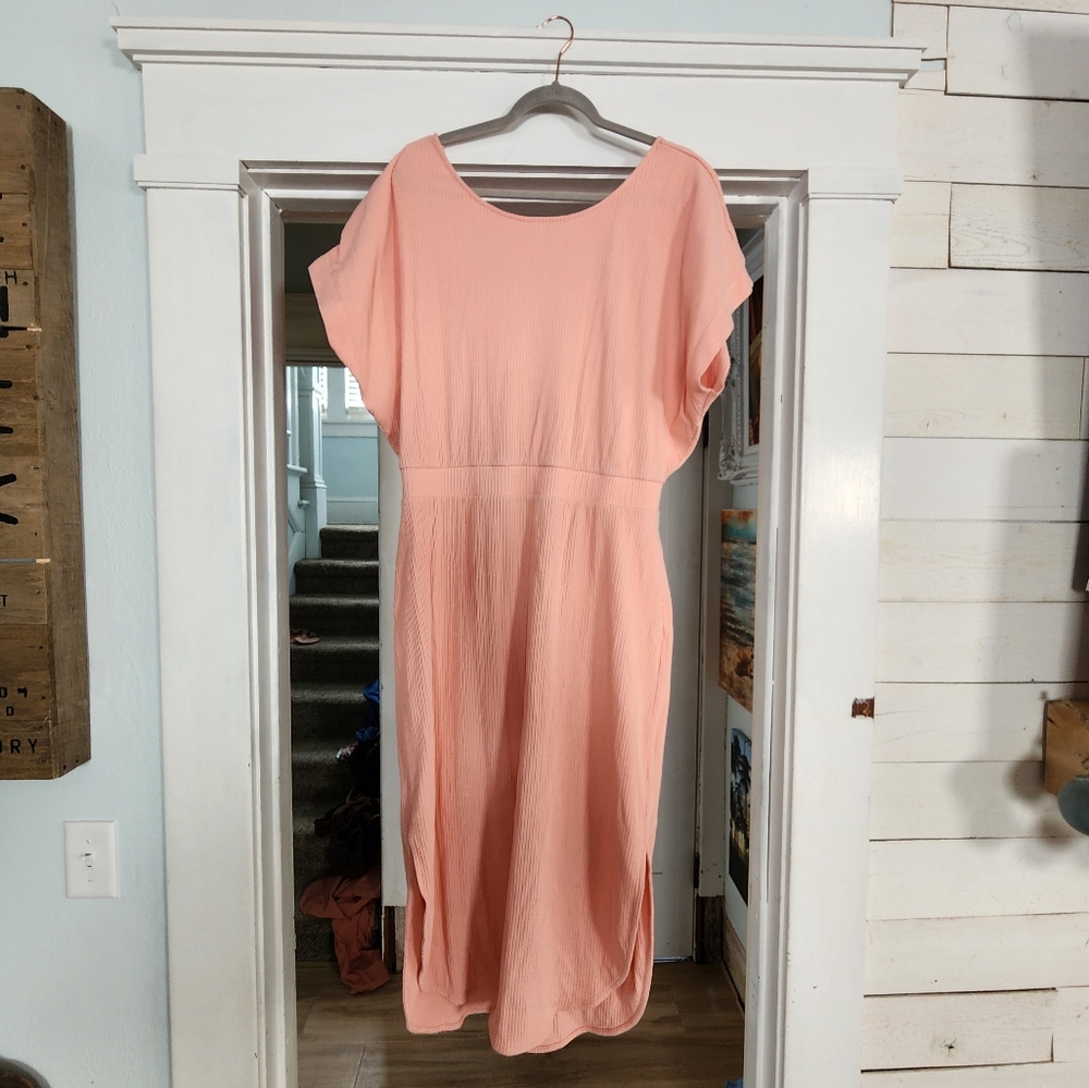 Anthropologie Peach Dolman-Sleeved Maxi Dress